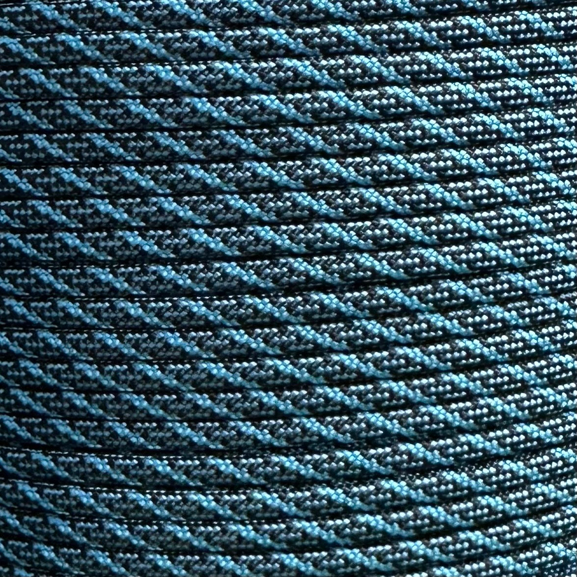PARACORD 550 - BLACK W/NEON TURQUOISE HELIX