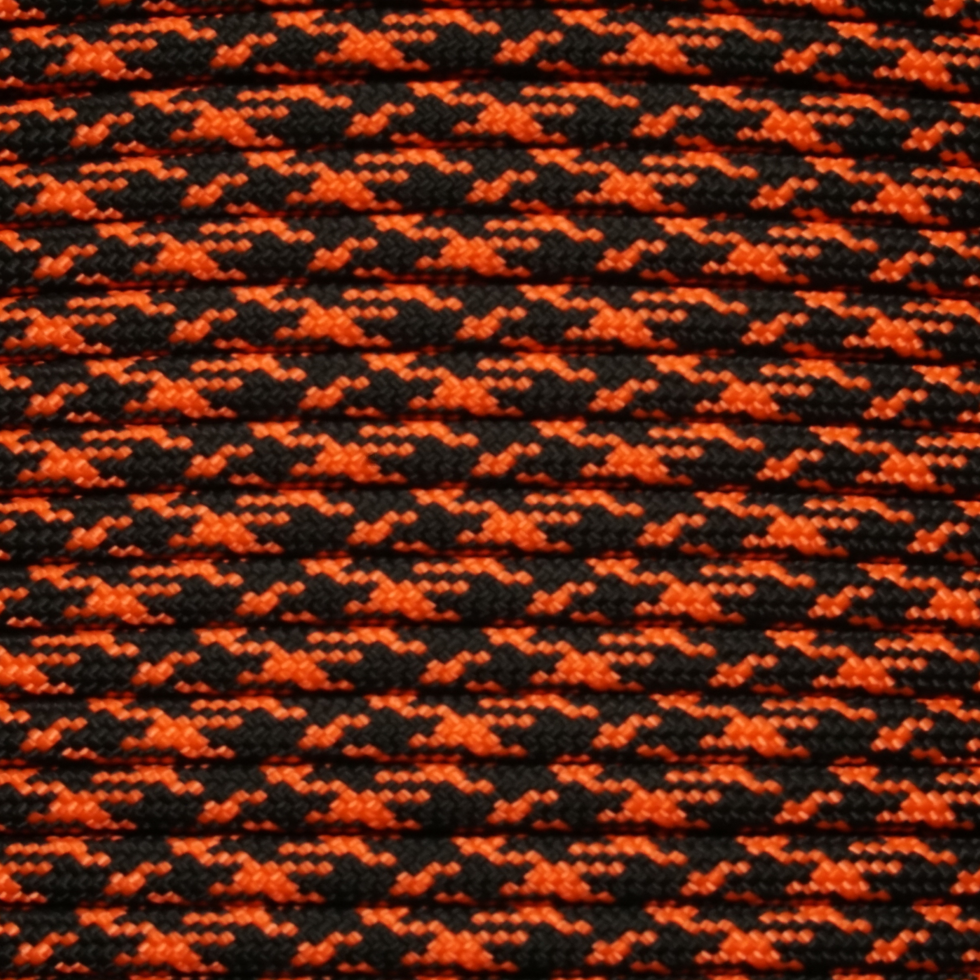 PARACORD 550 - BLACK W/ NEON ORANGE CAMO