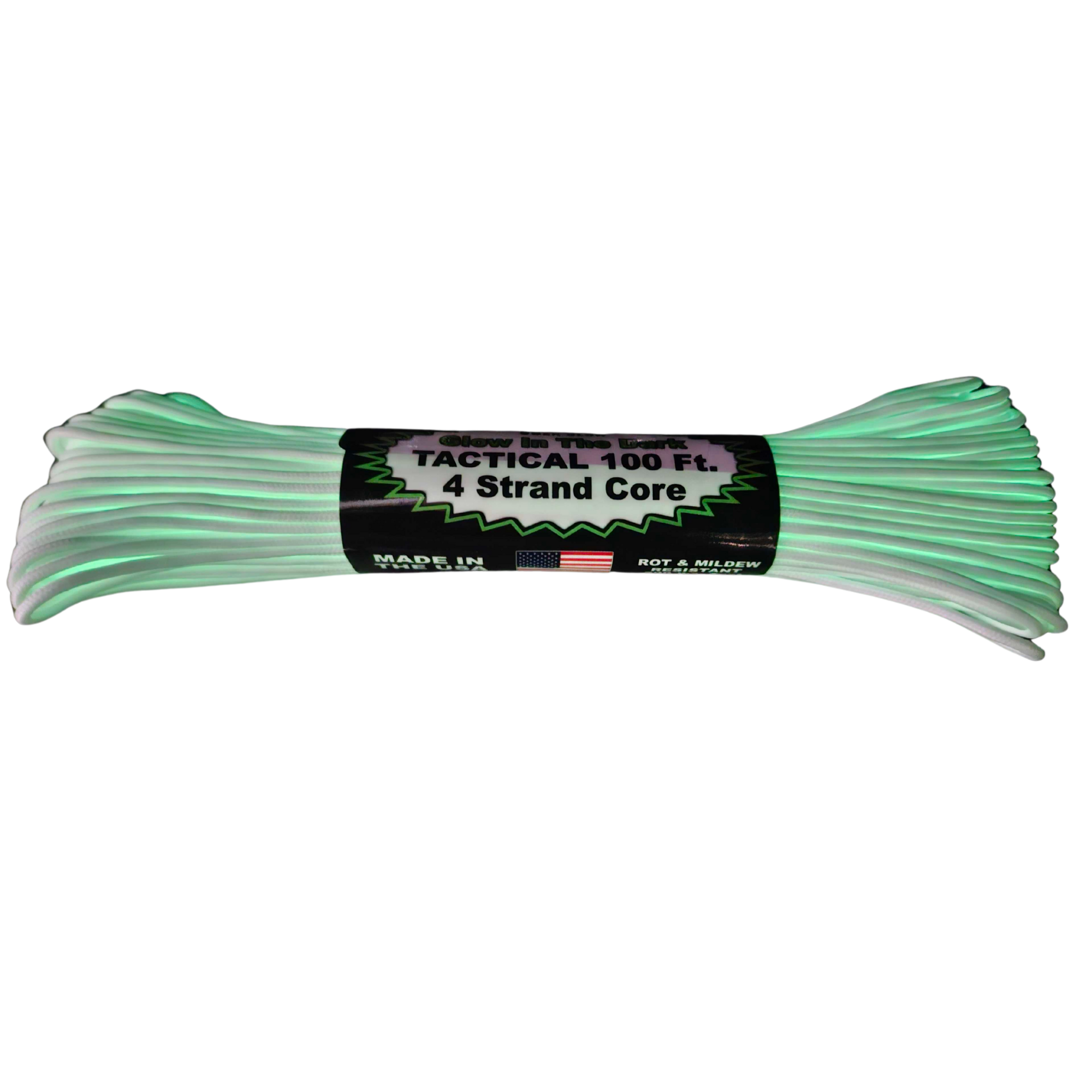 TACTICAL CORD 4 STRAND - Glow In The Dark - 100ft Hank