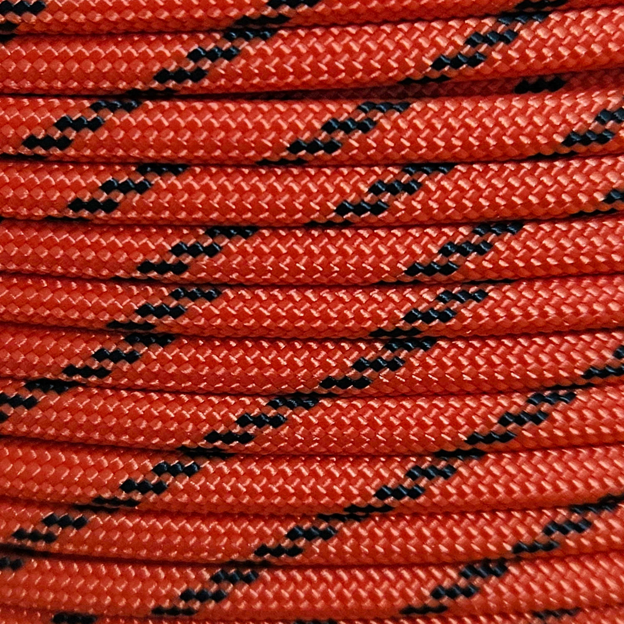 PARACORD 550 - SCARLET RED W/ 3 BLACK TRACERS