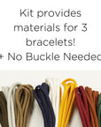 Zipper Sinnet Bracelet Project Kit - Makes 3 Bracelets!