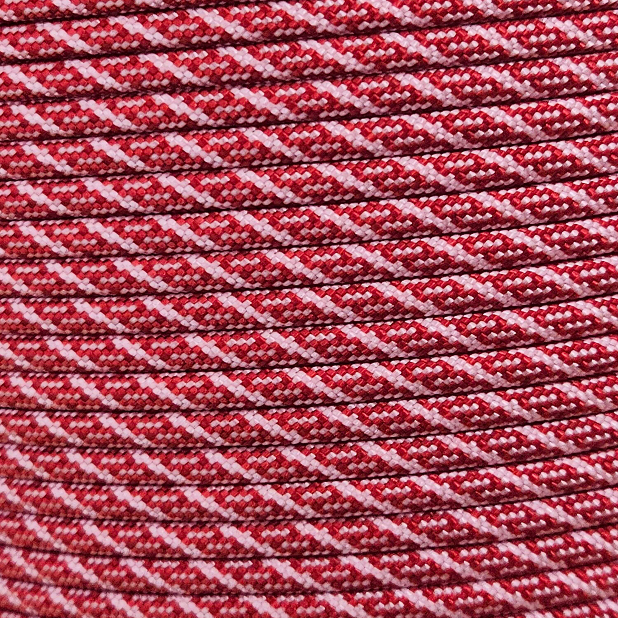 PARACORD 550 - IMPERIAL RED W/ROSE PINK HELIX (100ft Hank)
