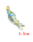 Metal Koi Fish Charm - 4.5CM - Multiple Colors