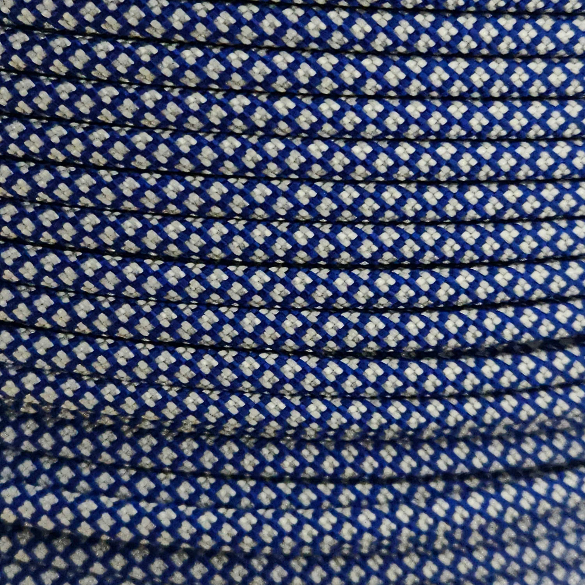 PARACORD 550 - ELECTRIC BLUE W/SILVER GREY DIAMONDS